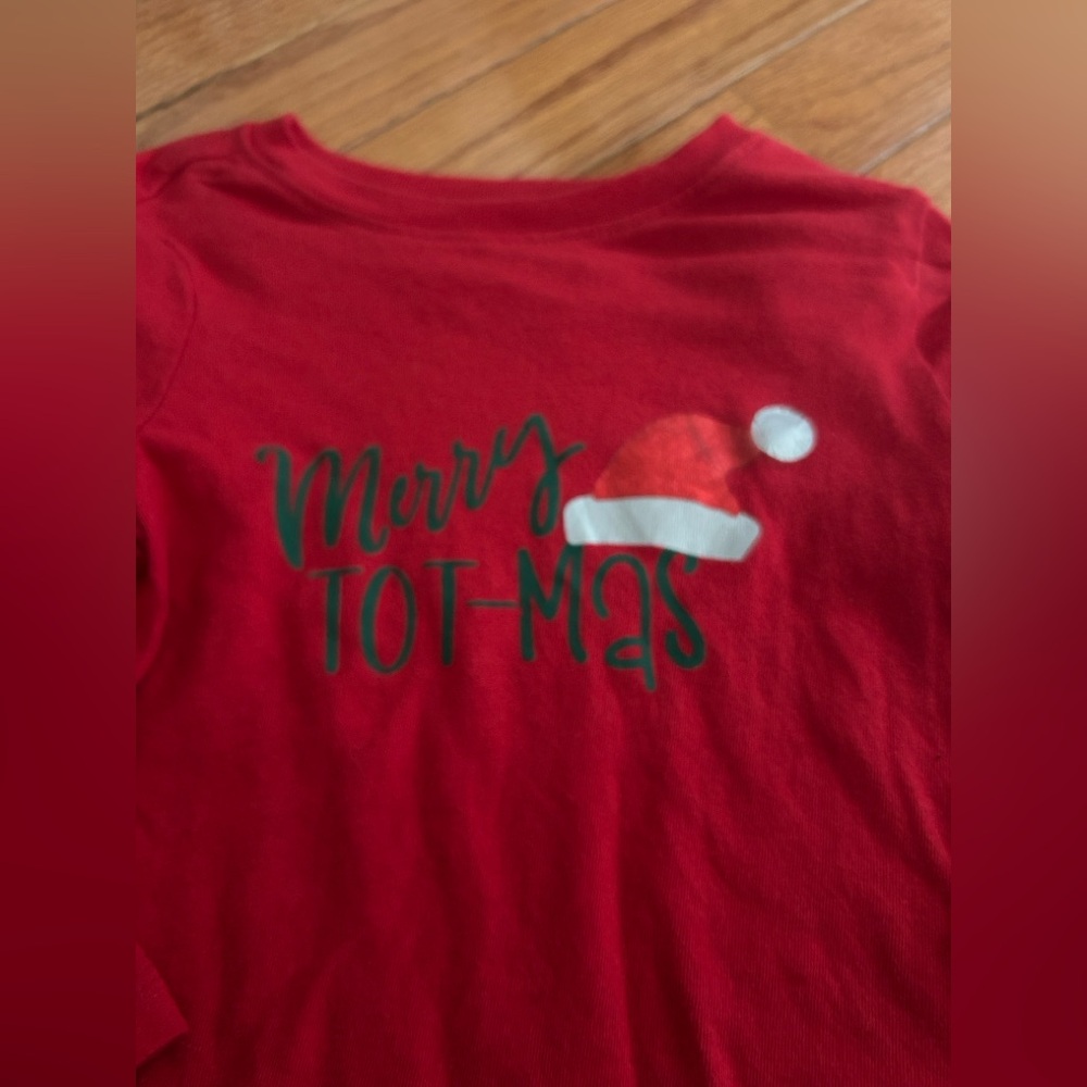 OLD NAVY Customized Christmas Shirt Merry TOT-MAS Toddler 2T NEW